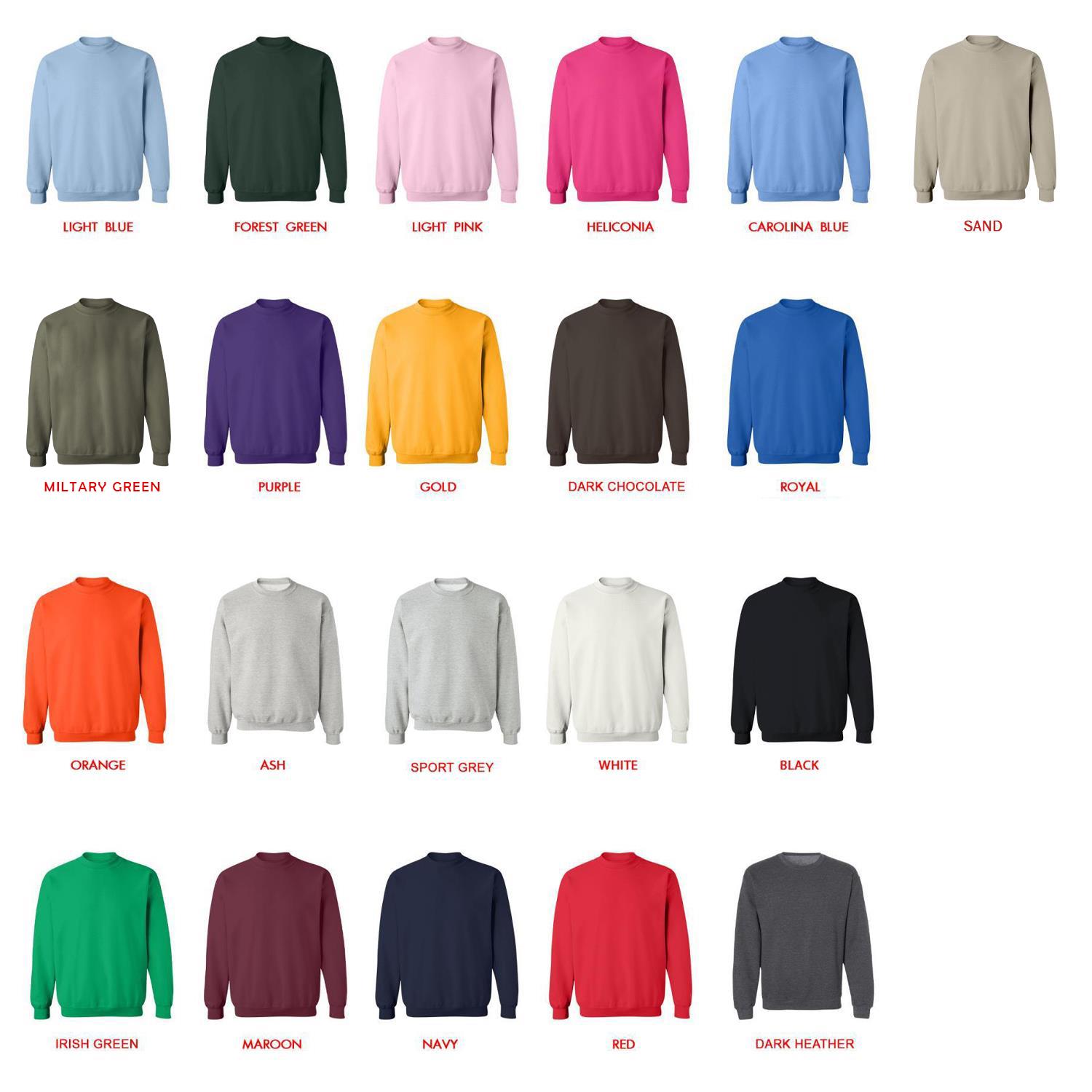 sweatshirt color chart 1 - Death Note Shop