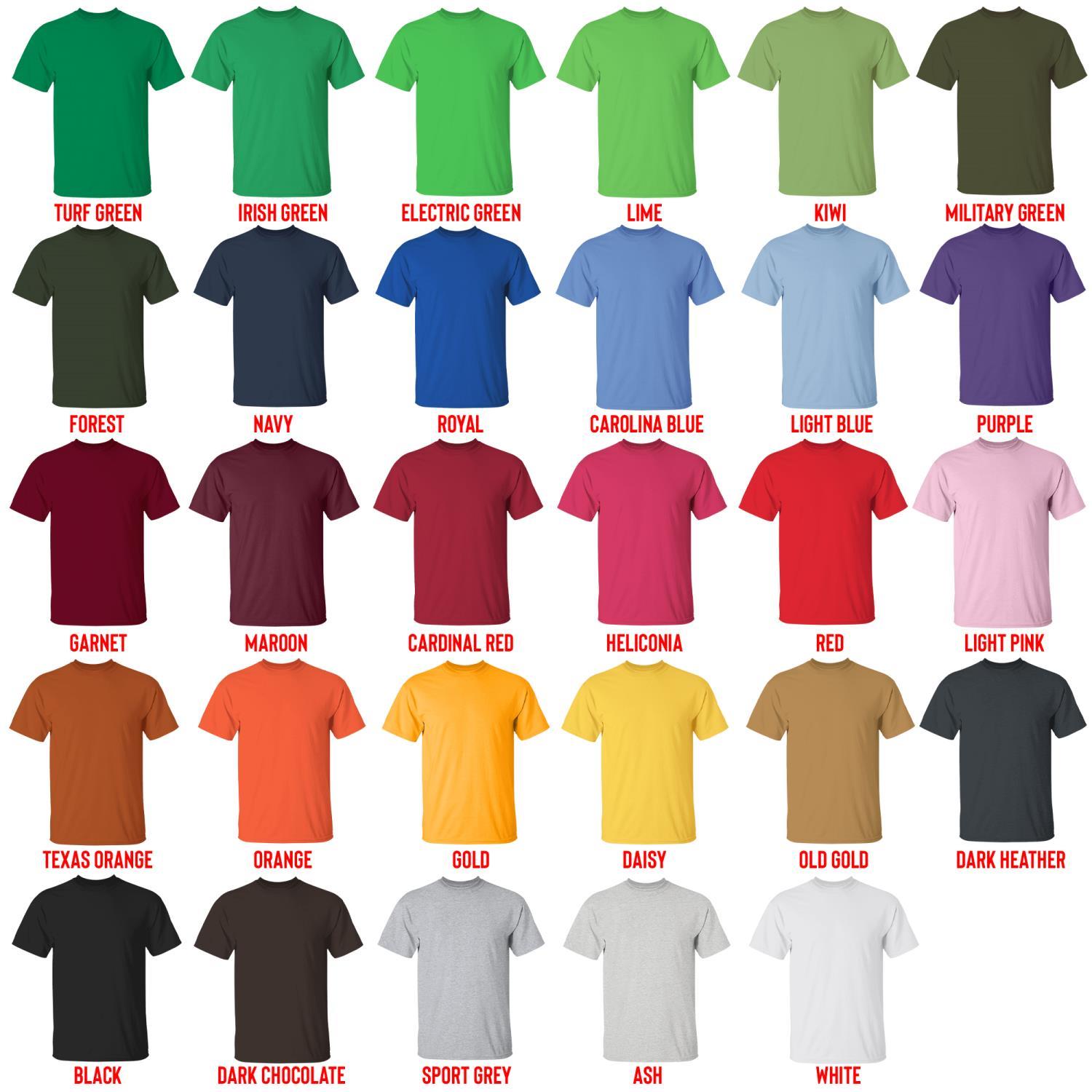 t shirt color chart 1 - Death Note Shop